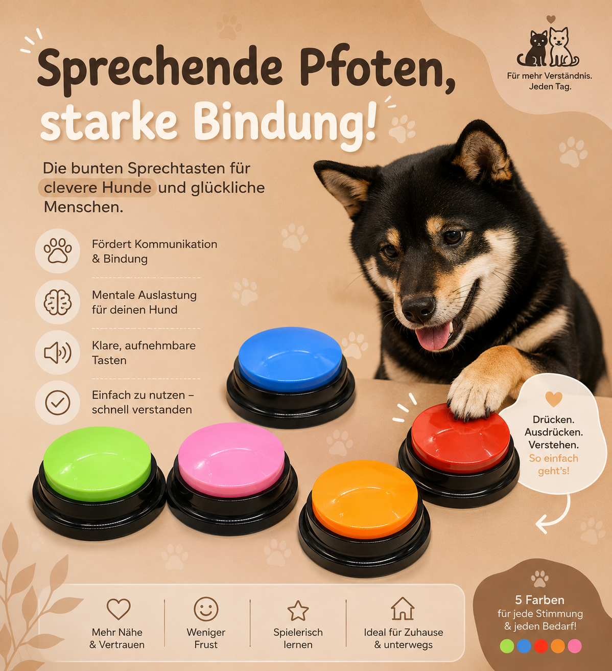 Hundetrainings-Button mit Sprachaufnahme